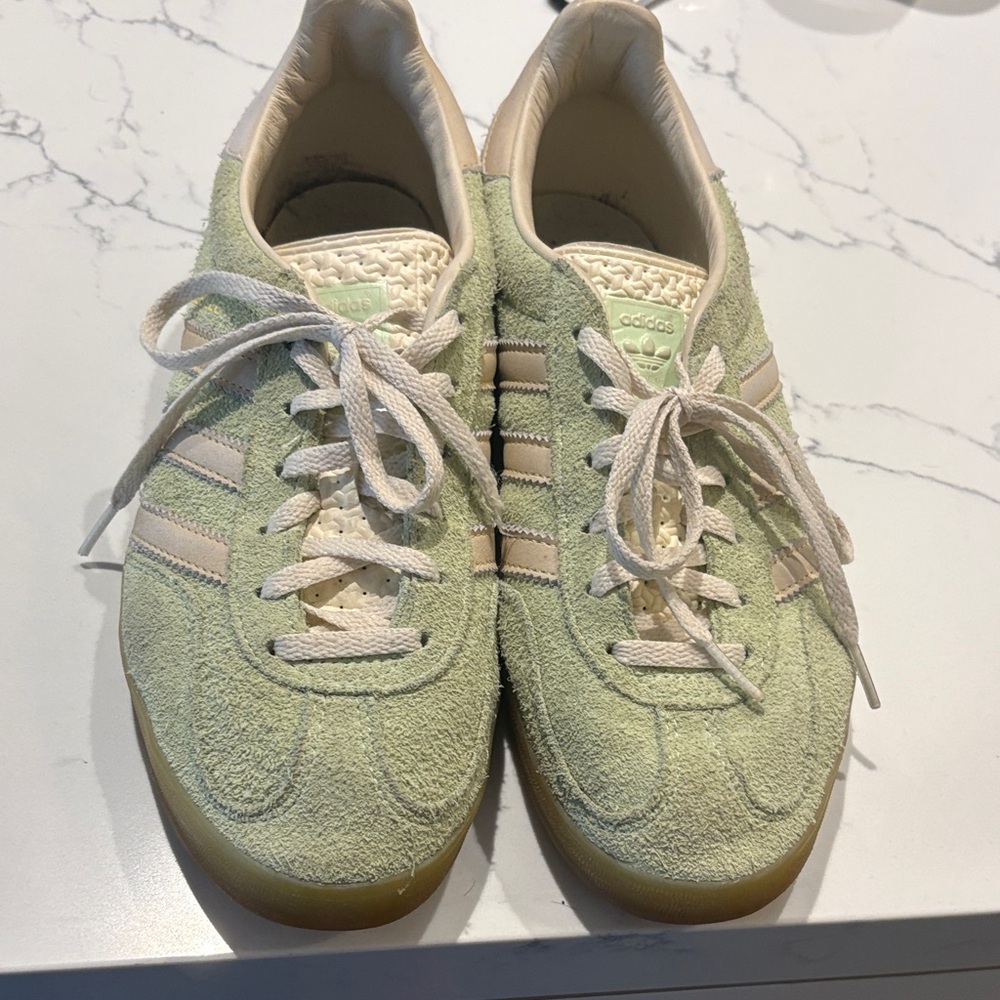 Adidas Mint Green and Cream Trainers